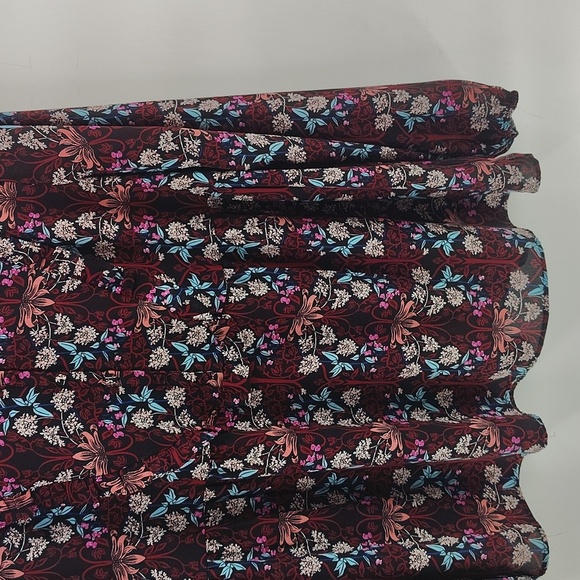 Gibson Latimer Pullover Babydoll Blouse Half Button Floral Print Size Large - Picture 3 of 10